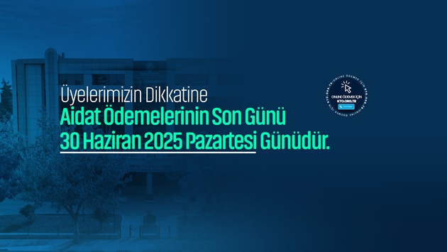 YILLIK AİDAT 1.TAKSİT SON ÖDEME TARİHİ 30 HAZİRAN 2025 PAZARTESİ GÜNÜDÜR.