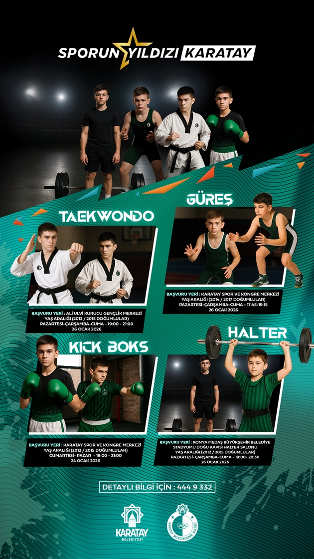 KARATAY BELEDİYESİ GELECEĞİN SPOR YILDIZLARINI ARIYOR
